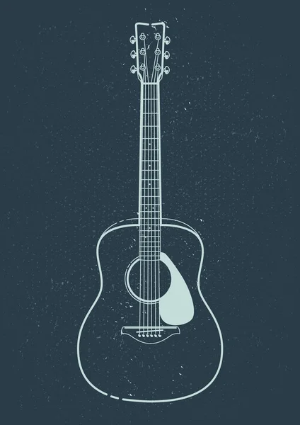Vecteur guitare acoustique — Image vectorielle
