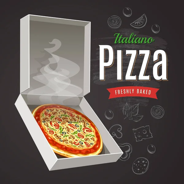 Hete Pizza Vector — Stockvector