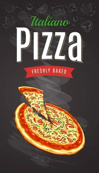 Hete Pizza Vector — Stockvector