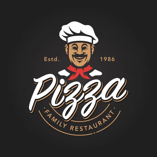 Pizza Vector Emblema — Archivo Imágenes Vectoriales