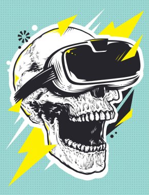 Kafatası Vr gözlük Pop sanat