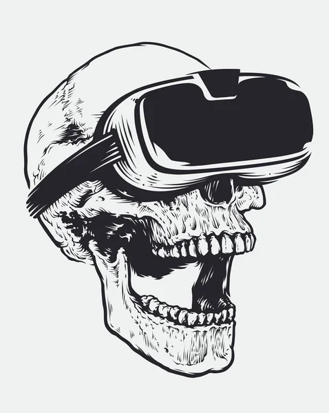Череп в очках VR — стоковый вектор