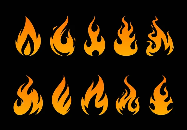 Векторные иконки пламени — стоковый вектор