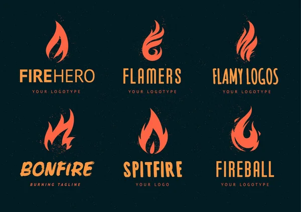 Logos de fuego vectorial — Vector de stock