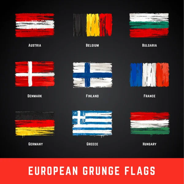 Ensemble vectoriel Grunge Flags — Image vectorielle