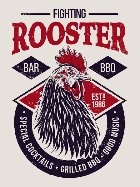 Combat Rooster Design — Image vectorielle