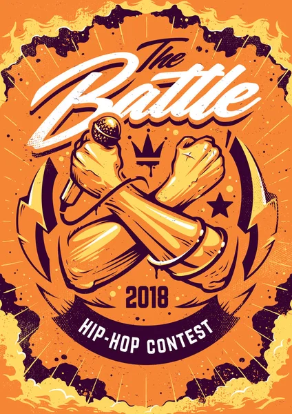 Hip-Hop-Battle-Plakatdesign — Stockvektor