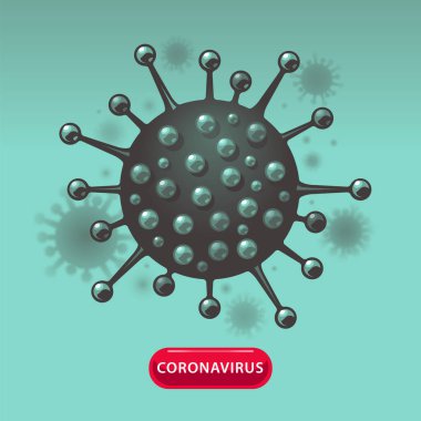 Coronavirus Molekül Vektörü illüstrasyonu.