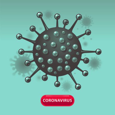 Coronavirus Molekül Vektörü illüstrasyonu.