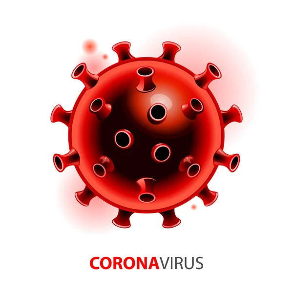 Covid 2019 Eritrocitos Fondo Blanco Con Bacterias Coronavirus Inscripción Concepto — Archivo Imágenes Vectoriales