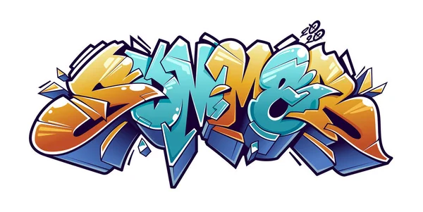 Summer Graffiti Lettering Vector Art Saftiga Bokstäver Vild Stil Tropiska — Stock vektor