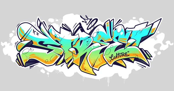 Wild Style Graffiti Lettering Street Traditional Block Letters Vector Illustration — Stock Vector
