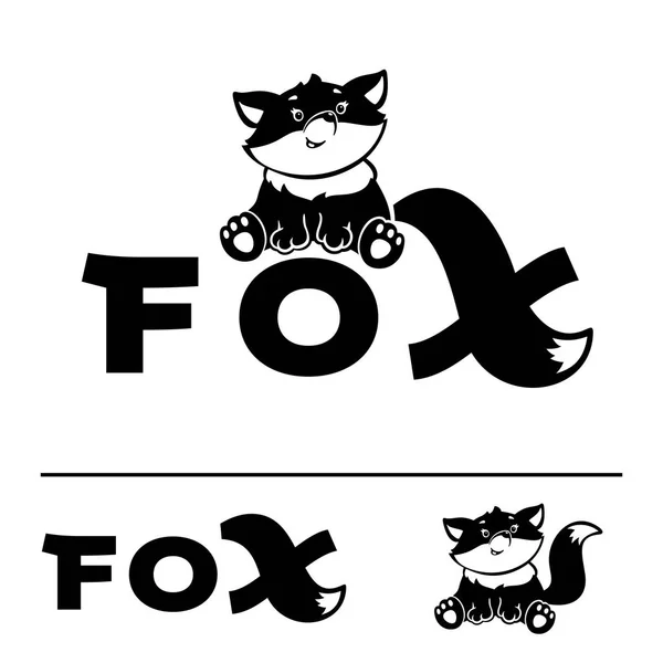 Fox logo bw Wektor Stockowy