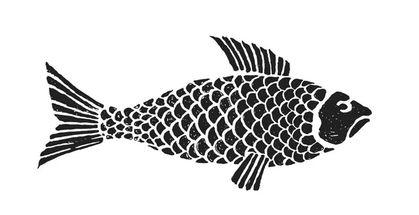 Ескіз стиль риби Векторна Графіка