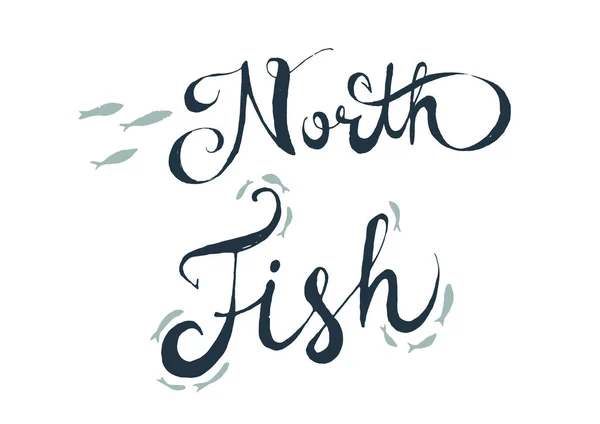 Letras de peces del norte Vector de stock