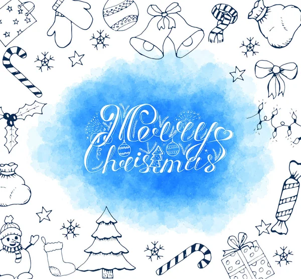 Vrolijk Kerst Lettering Ontwerp — Stockvector