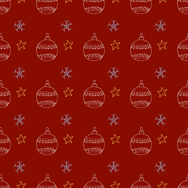 Vecteur Noël et nouvelle année motif couture dessiné à la main — Image vectorielle