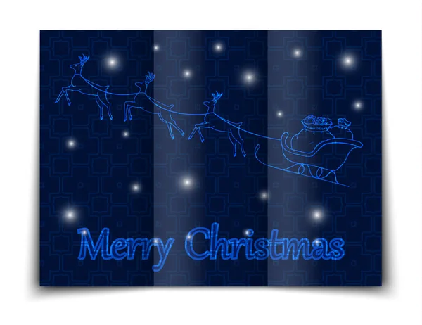 Scatole regalo di Natale decorate in una slitta, illustrazione doodle — Vettoriale Stock
