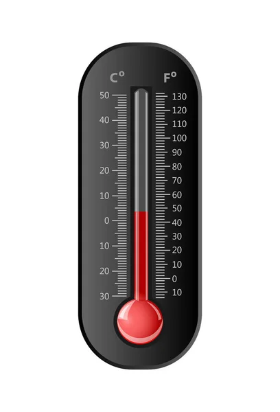 Thermometer black. Vector — Stock Vector