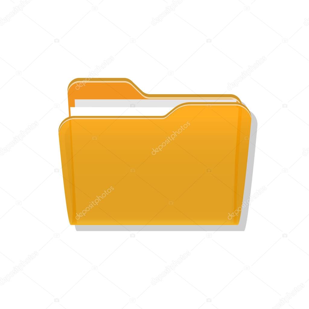 Open folder symbol icon on white