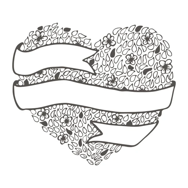 Doodle dibujado a mano amor valentine tarjeta abstracta plantilla — Archivo Imágenes Vectoriales