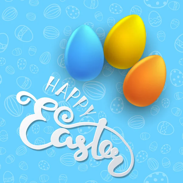 Modèle vectoriel sans couture de Pâques avec des œufs de couleur . — Image vectorielle
