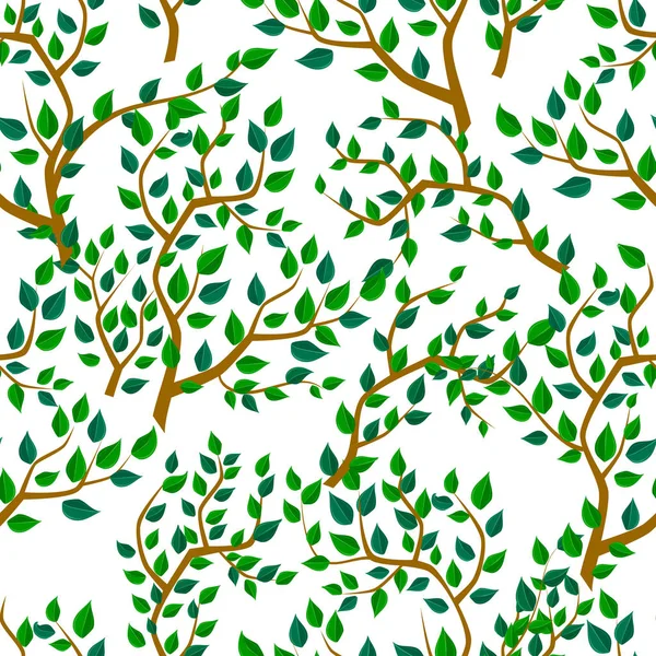 Seamless background with tree leafs — Stock Vector