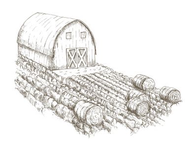 çiftlik alanları çevreleyen bitkileri ile