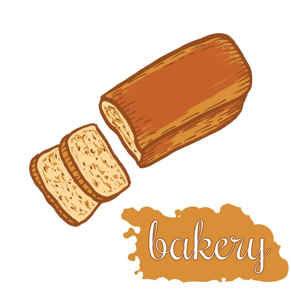 Handgezeichnete dekorative Brotbäckerei. Vektorillustration. — Stockvektor