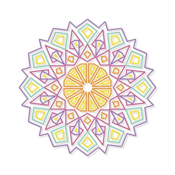 Mandala. Adorno decorativo redondo. Patrón de terapia anti-estrés . — Vector de stock