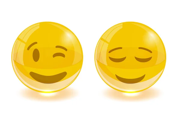 Groep van smiley emoticons, emoji, vectorillustratie. — Stockvector