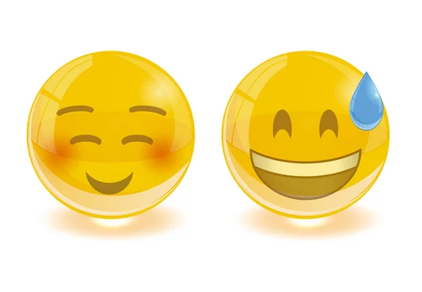 Group of smiley emoticons, emoji, vector illustration. — Stock Vector