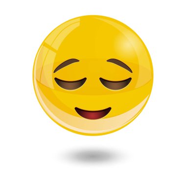 Sarı gülen yüz ifadeleri, emoji, illüstrasyon vektör.