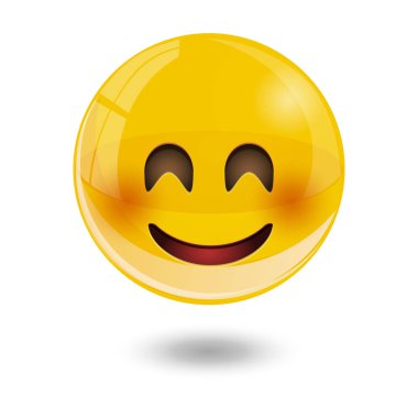 Sarı gülen yüz ifadeleri, emoji, illüstrasyon vektör.