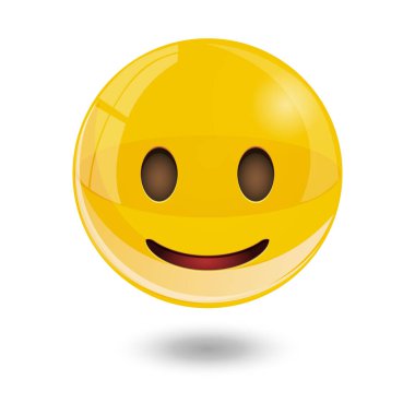 Sarı gülen yüz ifadeleri, emoji, illüstrasyon vektör.