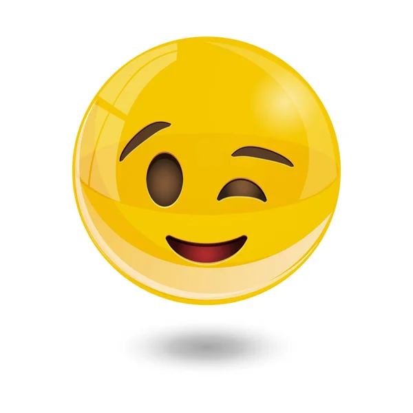 Gelbe Smiley-Emoticons, Emoji, Vektorillustration. — Stockvektor
