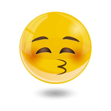 Sarı gülen yüz ifadeleri, emoji, illüstrasyon vektör.