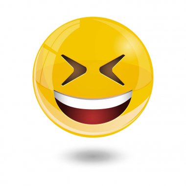 Sarı gülen yüz ifadeleri, emoji, illüstrasyon vektör.