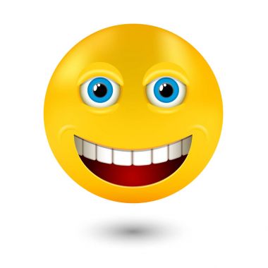 Sarı gülen yüz ifadeleri, emoji, illüstrasyon vektör.