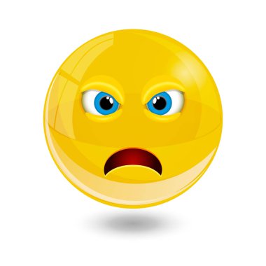 Sarı gülen yüz ifadeleri, emoji, illüstrasyon vektör.