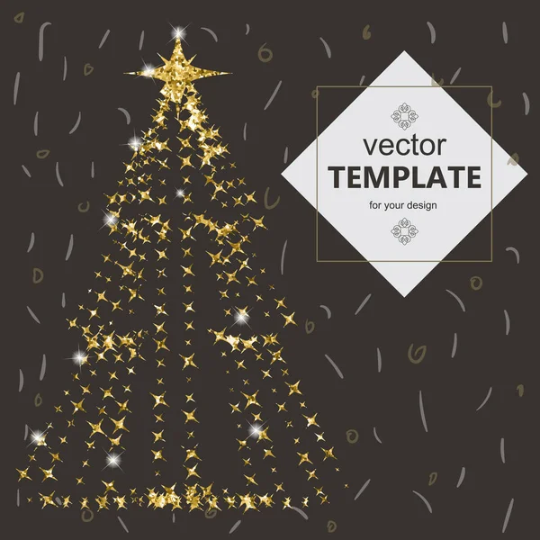 Schönen eleganten Weihnachtsbaum. Vektor-Illustration auf dunklem Hintergrund. — Stockvektor