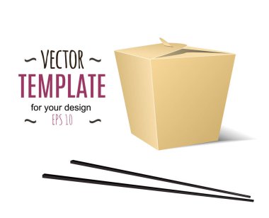 Chinese food box with white background clipart