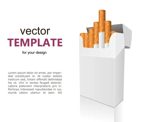 Pacote completo aberto de cigarros vetor isolado —  Vetores de Stock