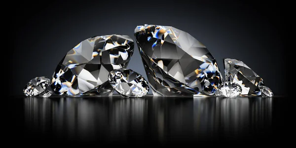 Diamonds on a Black Background — Stock Photo, Image