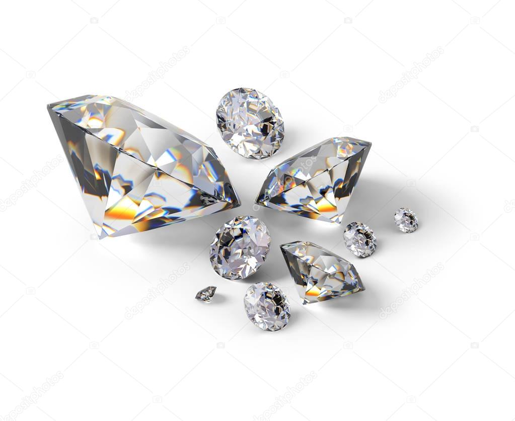3d isometric diamonds