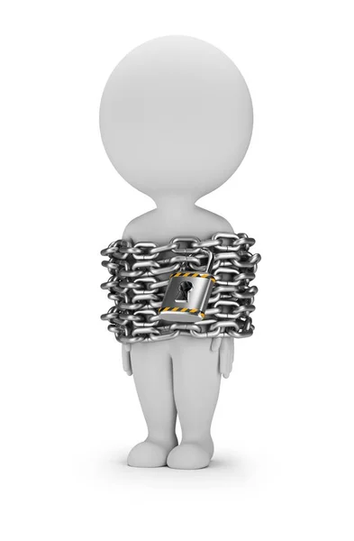 3d small people - chained — Stock Photo, Image