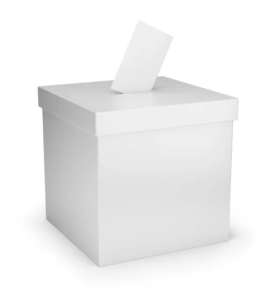 Caja de votación blanca — Foto de Stock