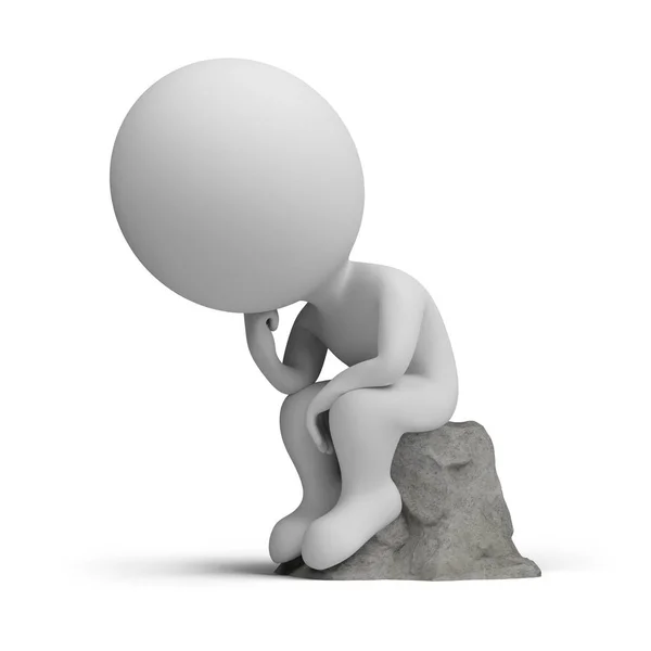 3d small people - thinker — Stock Photo, Image
