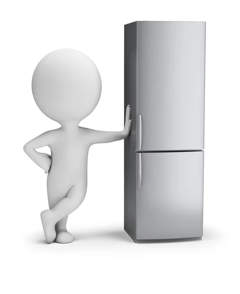 3d small people - fridge — 스톡 사진
