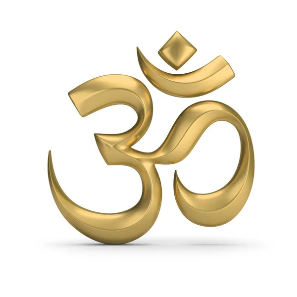 Gouden Symbool Van Het Hindoeïsme Beeld Witte Achtergrond Rechtenvrije Stockafbeeldingen